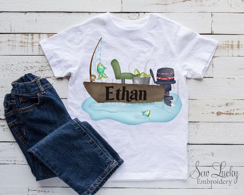 Jon Boat Personalized Shirt - Sew Lucky Embroidery
