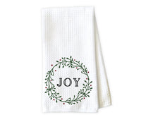 Joy Christmas Kitchen Towel - Waffle Weave Towel - Microfiber Towel - Kitchen Decor - House Warming Gift - Sew Lucky Embroidery