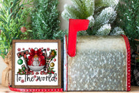 Joy to the World Snowman Christmas Tier Tray Sign - Sew Lucky Embroidery