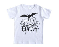 Just a Little Batty Halloween Shirt - Sew Lucky Embroidery
