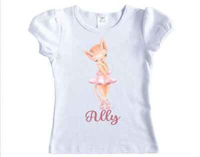 Kitten Ballerina Personalized Girls Shirt