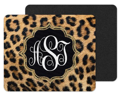 Leopard Custom Monogram Mouse Pad