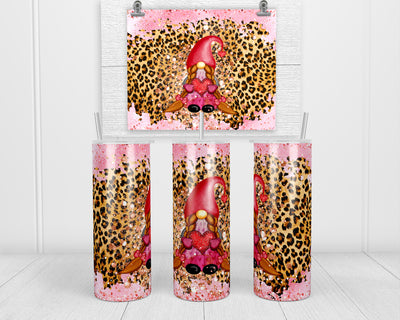 Leopard Gnome 20 oz insulated tumbler with lid and straw