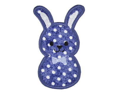 Little Blue Easter Bunny Sew or Iron on Embroidered Patch
