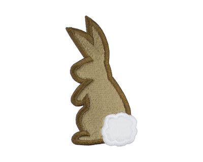 Little Brown Easter Bunny Sew or Iron on Embroidered Patch