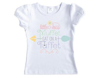 Little Miss Muffet Nursery Rhyme Girls Shirt - Sew Lucky Embroidery