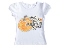 Little Miss Pumpkin Spice Girls Shirt - Sew Lucky Embroidery