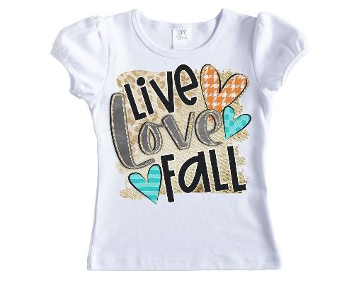 Live Love Fall Girls Shirt - Sew Lucky Embroidery