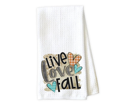 Live Love Fall Waffle Weave Microfiber Kitchen Towel