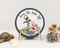 Livin' the Lake Life Tier Tray Sign and Stand - Sew Lucky Embroidery
