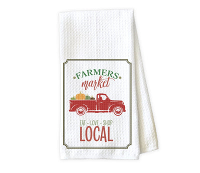 Local Farmers Market Waffle Weave Microfiber Kitchen Towel