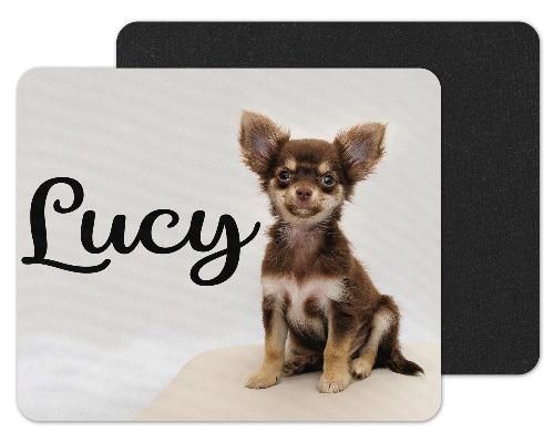 Long Haired Chihuahua Custom Personalized Mouse Pad - Sew Lucky Embroidery