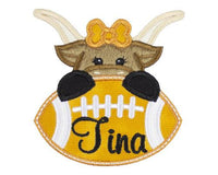 Longhorn Cow Football Personalized Patch - Sew Lucky Embroidery