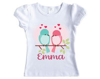 Love Birds Girls Personalized Shirt - Sew Lucky Embroidery