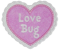 Love Bug Heart Patch - Sew Lucky Embroidery