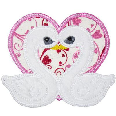 Love Swans Sew or Iron on Embroidered Patch
