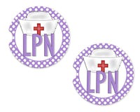 LPN Sandstone Car Coasters - Sew Lucky Embroidery