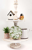 Magnolia Home Sweet Home Tier Tray Sign and Stand - Sew Lucky Embroidery