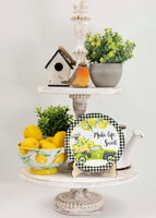 Make Life Sweet Lemon Tier Tray Sign and Stand - Sew Lucky Embroidery