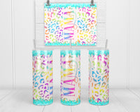 Mama Glitter Leopard 20 oz insulated tumbler - Sew Lucky Embroidery