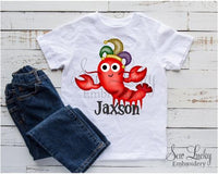Mardi Gras Crawfish Personalized Shirt - Sew Lucky Embroidery