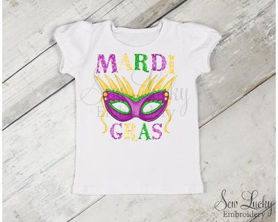 Mardi Gras Mask Girls Shirt