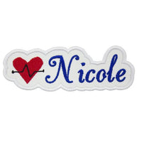Medical Heart Name Patch - Sew Lucky Embroidery