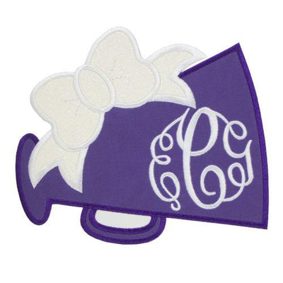Purple Megaphone Monogram Sew or Iron on Embroidered Patch