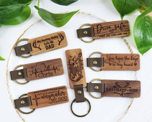 Engraved Wood Keychain - Sew Lucky Embroidery