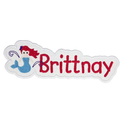 Mermaid Name Sew or Iron on Embroidered Patch