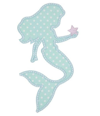 Mermaid Silhouette Sew or Iron on Embroidered Patch