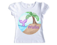Mermaid Tail Circle Personalized Shirt - Sew Lucky Embroidery