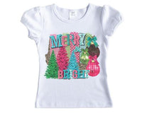 Merry and Bright Christmas Shirt - Sew Lucky Embroidery