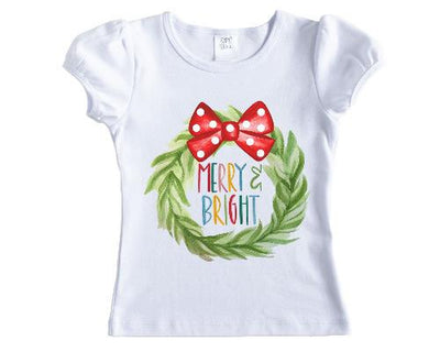 Merry and Bright Christmas Wreath Shirt