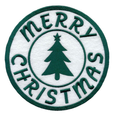 Merry Christmas Sew or Iron on Embroidered Patch