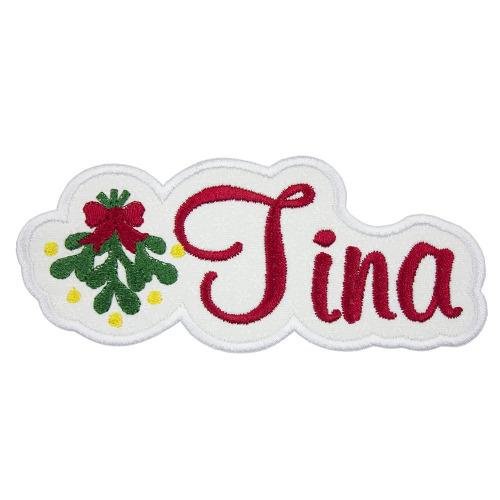 Mistletoe Name Patch - Sew Lucky Embroidery