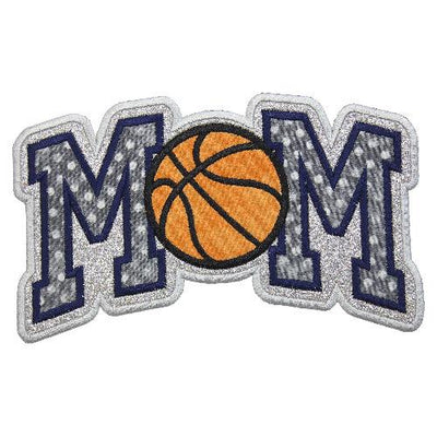 MOM Basketball Sew or Iron on Embroidered Patch