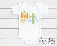 My First Easter boys baby bodysuit - Sew Lucky Embroidery