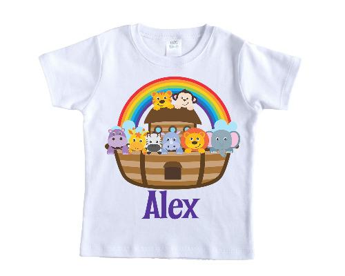 Noah's Ark with Rainbow Personalized Shirt - Sew Lucky Embroidery