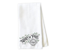 North Pole Kitchen Towel - Waffle Weave Towel - Microfiber Towel - Kitchen Decor - House Warming Gift - Sew Lucky Embroidery