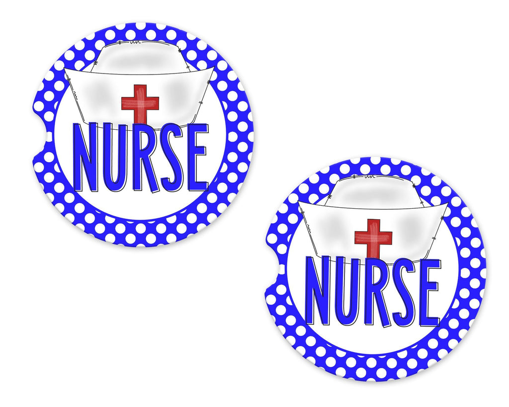 Nurse Sandstone Car Coasters - Sew Lucky Embroidery