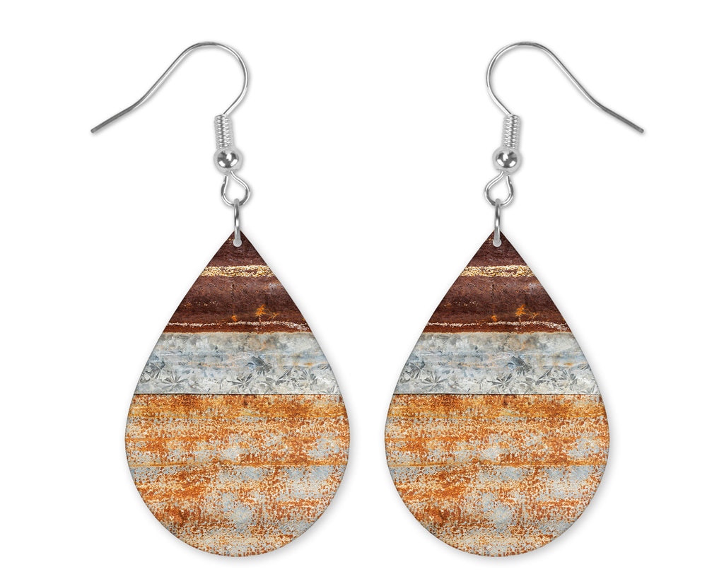 Old Western Wood and Rustic Handmade Earrings - Sew Lucky Embroidery