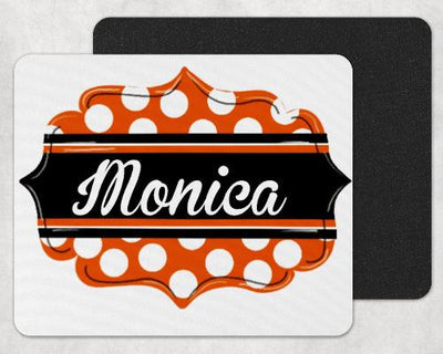 Orange and Black Custom Personalized Mouse Pad