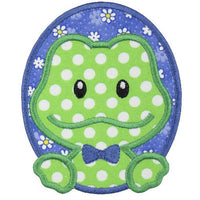 Oval Boy Frog Patch - Sew Lucky Embroidery