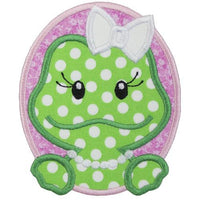 Oval Girl Frog Patch - Sew Lucky Embroidery