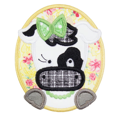 Girl Cow Sew or Iron on Embroidered Patch