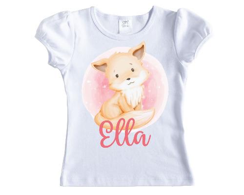 Painted Fox Girls Personalized Shirt - Sew Lucky Embroidery