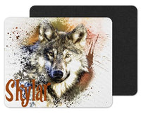 Painted Wolf Custom Personalized Mouse Pad - Sew Lucky Embroidery
