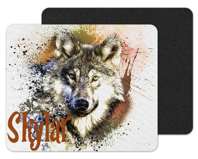 Painted Wolf Custom Personalized Mouse Pad