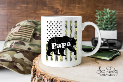 Papa Bear Flag 15 oz Coffee Mug